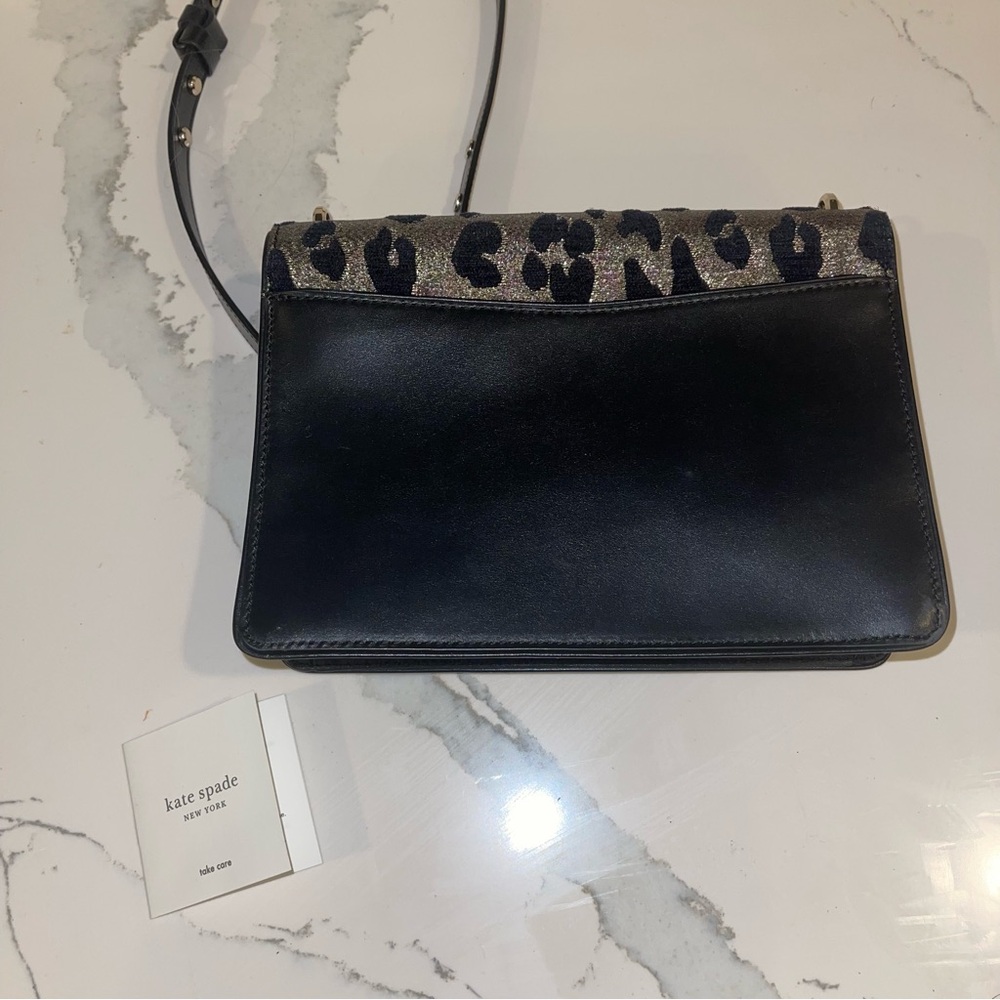 Kate Spade Neve Ocelot Medium Convertible Shoulder Crossbody Bag black gold $429 - Picture 6 of 9